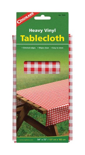 Coghlan's Red Vinyl Tablecloth 54 in. L X 72 in. W