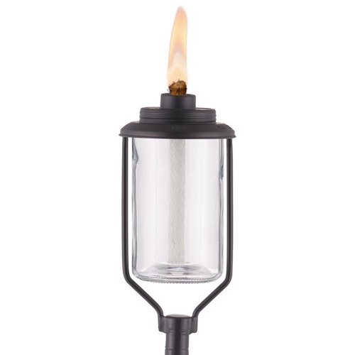 TIKI Convertible Black/Clear Glass/Metal 65 in. Tiki Outdoor Torch 1 pc