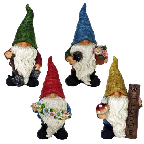 Alpine Polyresin Assorted 12 in. Gnome Garden Statue
