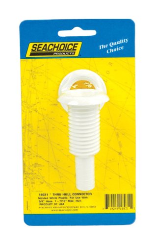 Seachoice Polished Plastic 5/8 in. W Thru Hull Connector 1 pk