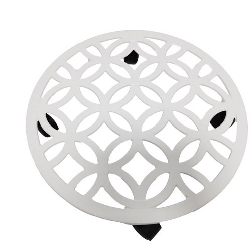 Living Accents 3 in. H White Cast Iron Wheeled Plant Stand