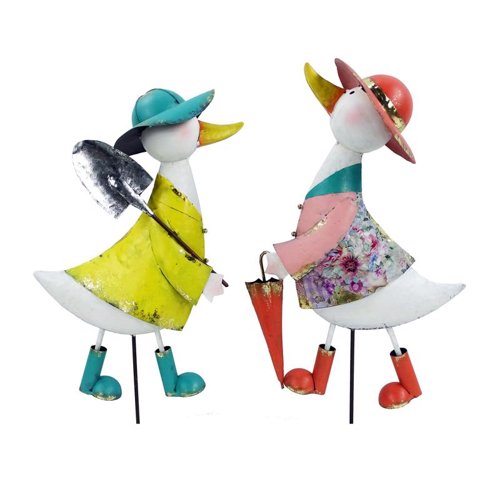 Alpine Assorted Metal 21 in. H X 11 in. L X 6 in. W Duck Outdoor Garden Stake