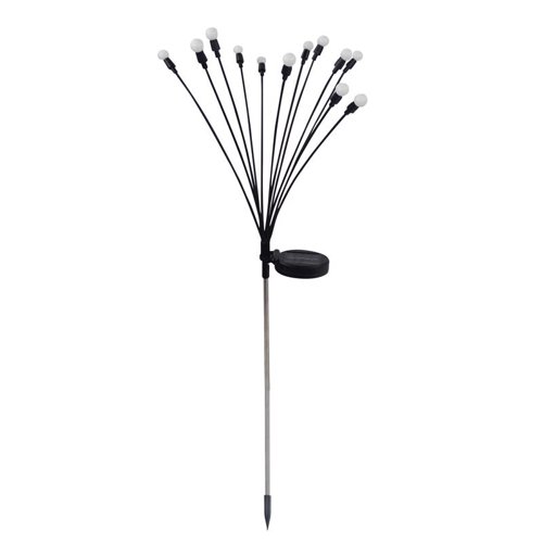 Alpine Black/Silver Metal/Plastic 27 in. H Firefly Solar Garden Stake