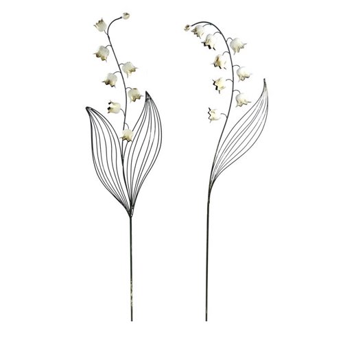 Alpine Multicolored Metal 58 in. H X 12 in. L X 1 in. W Flower Outdoor Garden Stake