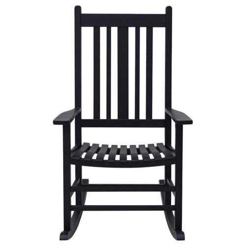 Living Accents Black Wood Frame Casual Rocking Chair