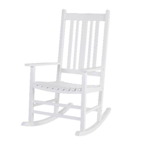 Living Accents White Wood Frame Casual Rocking Chair