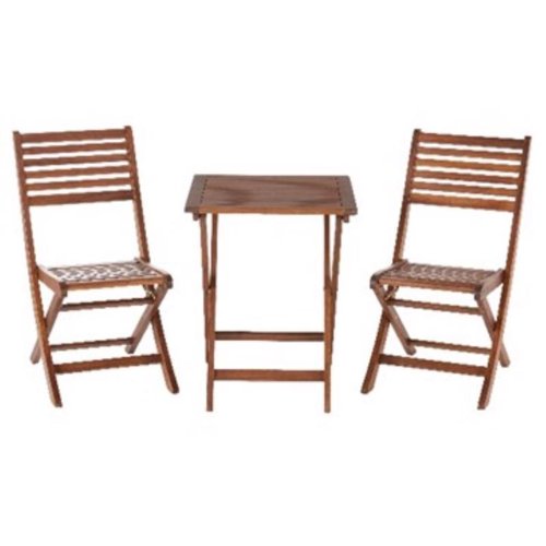 Living Accents Alina 3 pc Brown Wood Bistro Set
