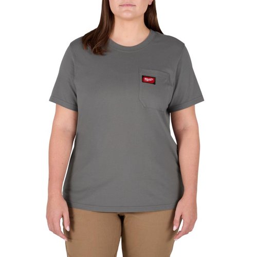 Milwaukee Gridiron M Short Sleeve Women's Round Neck Gray Tee Shirt