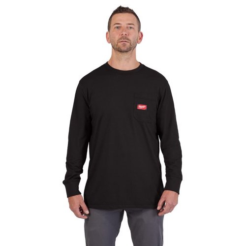 Milwaukee Gridiron XXL Long Sleeve Men's Round Neck Black Tee Shirt