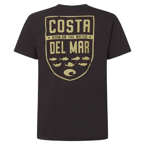 Costa XXL Short Sleeve Men's Crew Neck Black Species Shield Tee Shirt