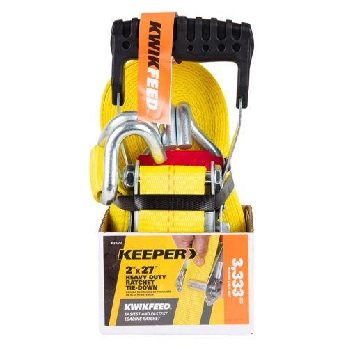 Keeper KwikFeed 2 in. W X 27 ft. L Yellow Ratchet Tie Down 3333 lb 1 pk