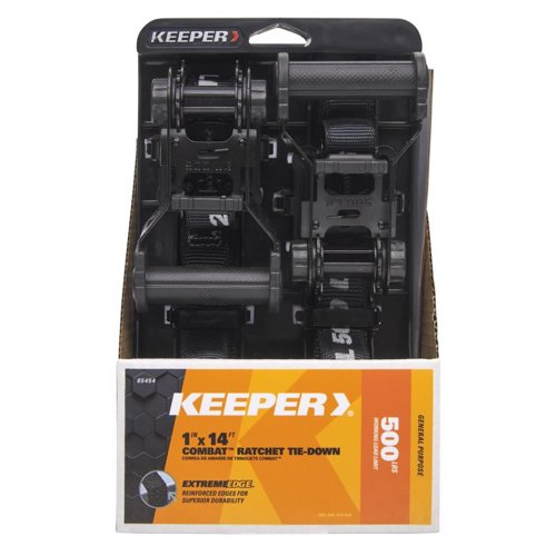 Keeper Extreme Webbing 1 in. W X 14 ft. L Black Ratchet Tie Down 500 lb 2 pk