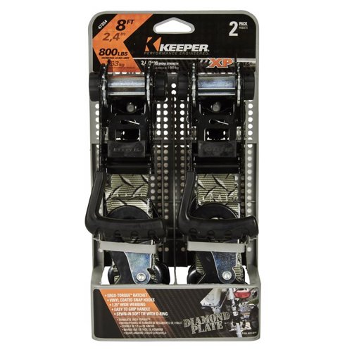 Keeper Ergo-Torque 1.25 in. W X 8 ft. L Gray Ratchet Tie Down Strap 800 lb 2 pk