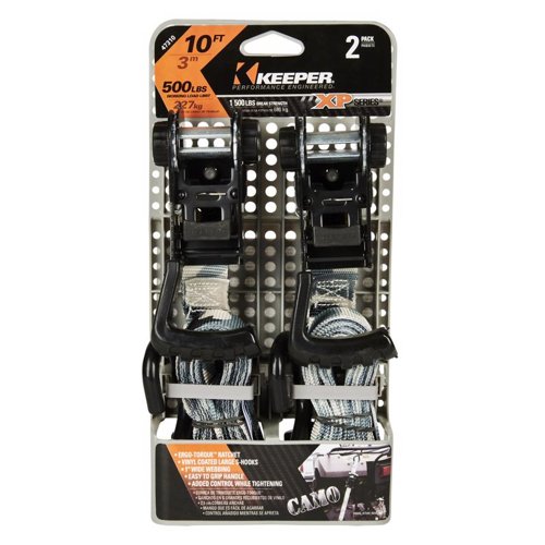 Keeper Ergo-Torque 1 in. W X 10 ft. L Camo Ratchet Tie Down Strap 500 lb 1 pk