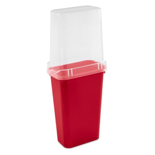 Sterilite 40 in. Clear/Red Wrapping Paper Storage Container 41.25 in. H X 10.88 in. W X 17.75 in. D