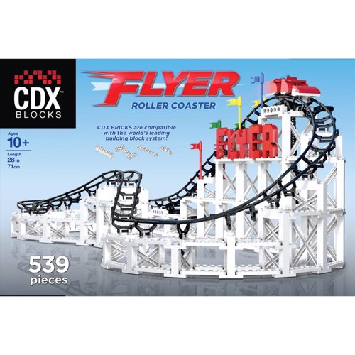 Coaster Dynamix CDX Blocks Flyer Roller Coaster Brick Amusement Park Ride Kit Multicolored 539 pc