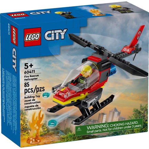 LEGO City Fire Rescue Helicopter Building Set Multicolored 85 pc