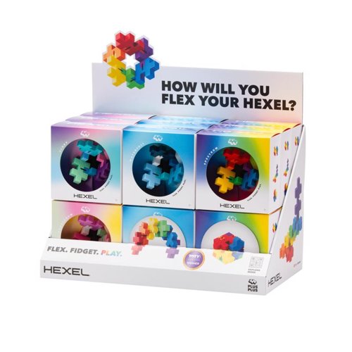 Plus-Plus Hexel Fidget Toy Multicolored 18 pc