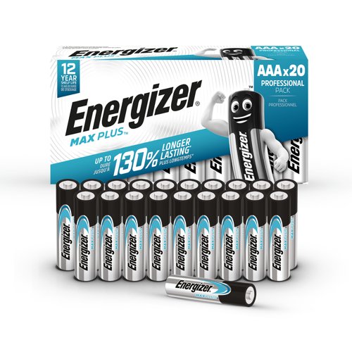 Energizer Max Plus Alkaline AAA Battery Pack of 20