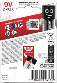 Energizer® Max® 9V Batteries (Pack 2)