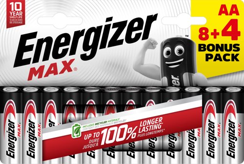 0 Energizer Max Alk AA Pack of 12