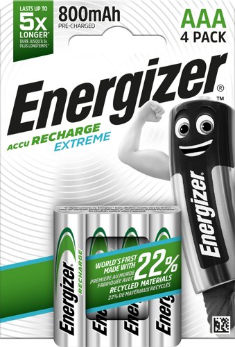 0 Energizer Extreme Rechargeable AAA Pack of 4