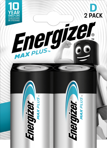 0 Energizer Max Plus Alkaline D Pack of 2