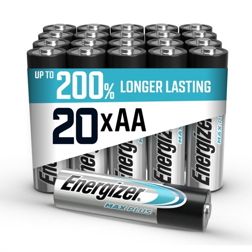Energizer Max Plus Alkaline AA Battery Pack of 20