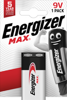 0 Energizer Max Alkaline 9V Single