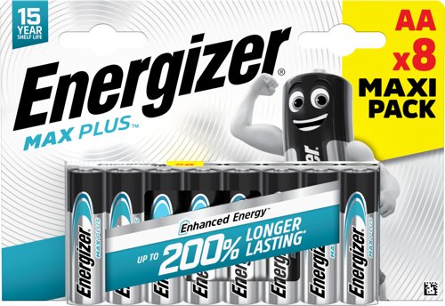 Energizer Max Plus Alkaline AA Battery Pack of 8