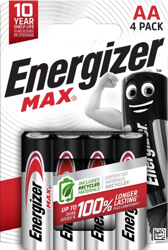 0 Energizer Max Alkaline AA Pack of 4