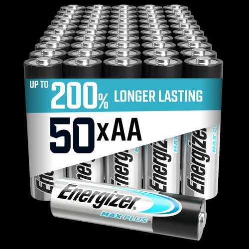 Energizer Max Plus Alkaline AA Battery Pack of 50