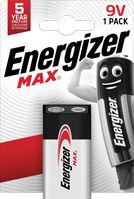 Energizer Max 9V Alkaline Batteries (Pack 1) - E301531800