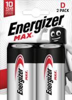 Energizer Max D Alkaline Batteries (Pack 2) - E300838300