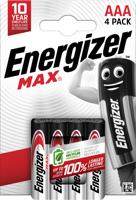 Energizer Max AAA Alkaline Batteries (Pack 4) - E300816100