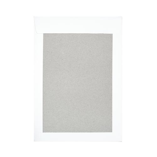 Pocket Peel & Seal C4 Board Back 324 x 229mm White 120gsm Paper 600gsm Grey Board Backed (Box 125) Code HB324W