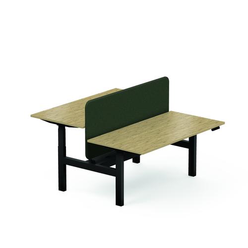 Power assisted height-adjustment Axel bench desk W. 160 x D. 80 cm - Brunswick oak Melamine worktop 25 mm thick - Black smooth metal legs