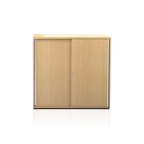 Armand Storage counter partitioning unit H. 113.5 x W. 165 x D. 43.2 cm 2 shelves shell Brunswick oak Melamine doors Brunswick oak melamine/ White Alt