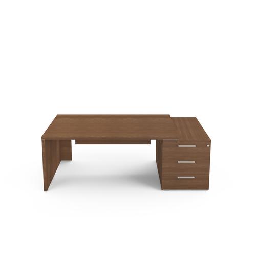 Kara rectangular desk W. 2100 x D. 900 mm amber walnut