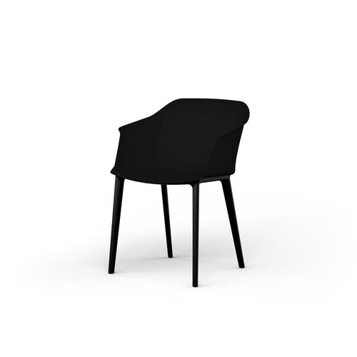 Scott chair - black polypropylene armchair shell