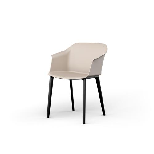 Scott chair - taupe polypropylene armchair shell 