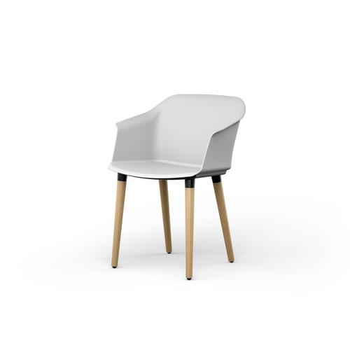 Scott chair - snow white polypropylene armchair shell