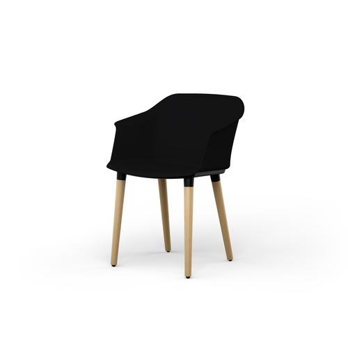 Scott chair - black polypropylene armchair shell