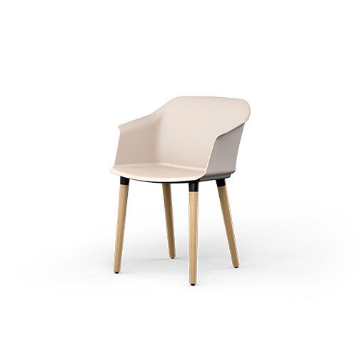 Scott chair - taupe polypropylene armchair shell