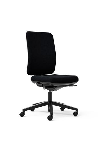 Oscar Chair - High Back - comfort mechanism - backrest in Black Bondaï fabric  + Black shell - base in Black nylon - soft-floor castors