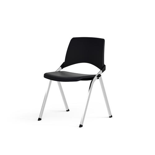 Emi chair - black polypropylene fixed back