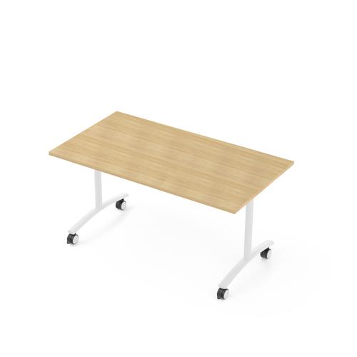 Flip-top table W. 1400 x D. 800 oak/white