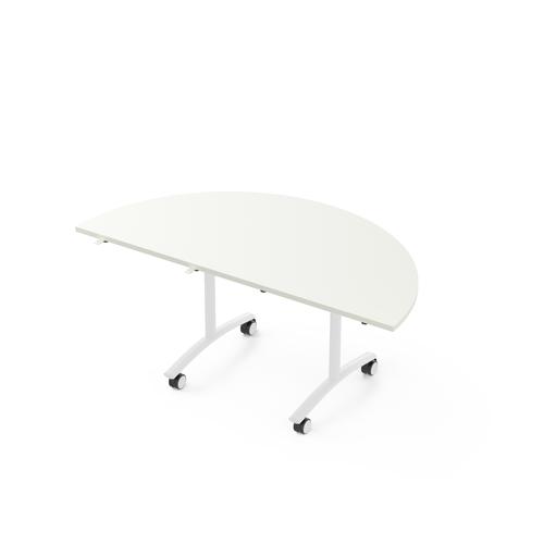 Half-moon flip-top table W1650 mm white