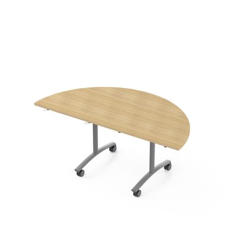Half-moon flip-top table W1650 oak/grey