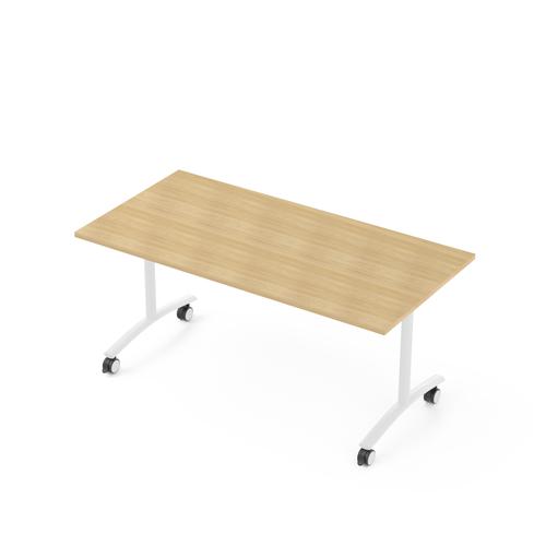 Flip-top table W. 1800 x D. 800 oak/white